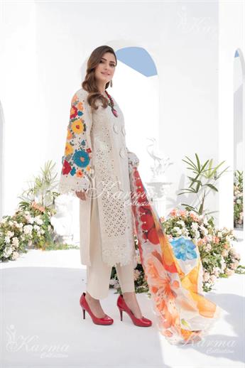 Pakistani Designer Karma 3 piece stitched women suit