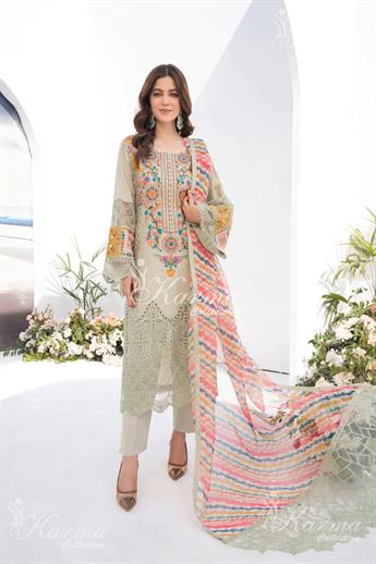 Pakistani Designer Karma 3 piece stitched women suit