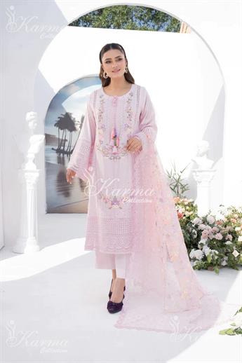 Pakistani Designer Karma 3 piece stitched women suit