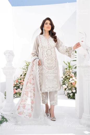 Pakistani Designer Karma 3 piece stitched women suit