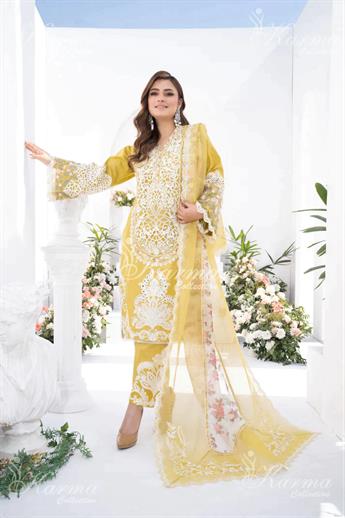 Pakistani Designer Karma 3 piece stitched women suit