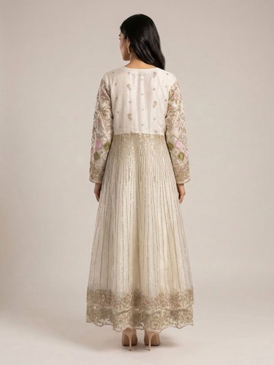 3pc maxi with embroided dupatta