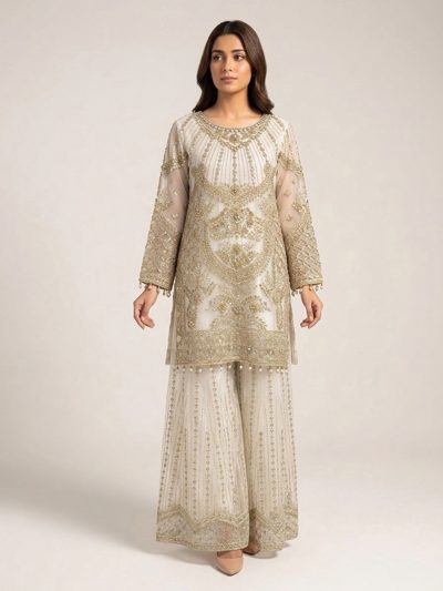 3pc premium embroidery dress with embroided dupatta and plazo