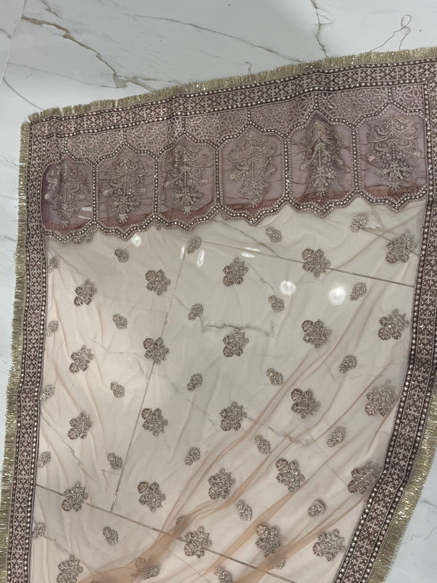 3pc maxi with embroided dupatta