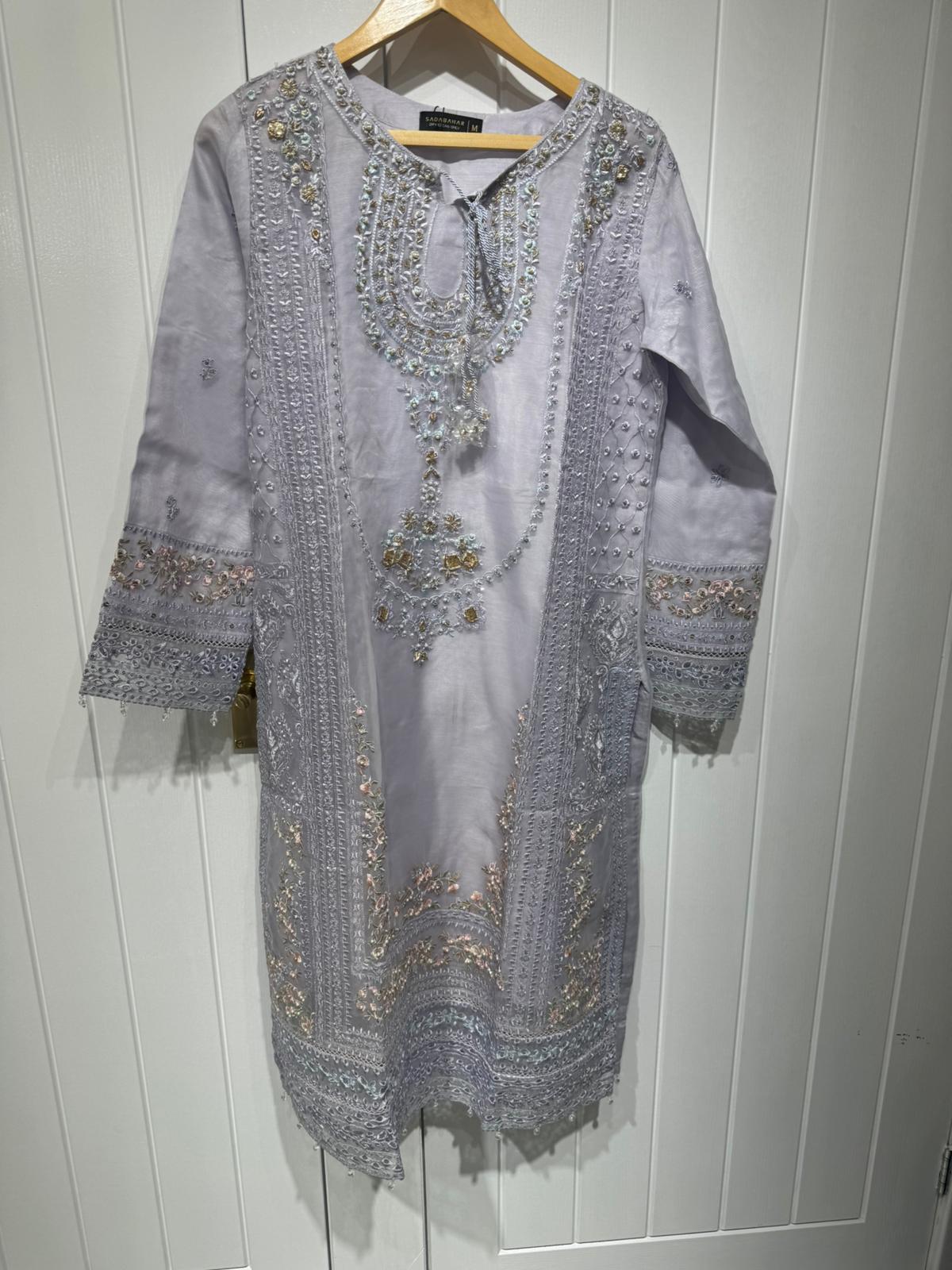 3pc maxi with embroided dupatta