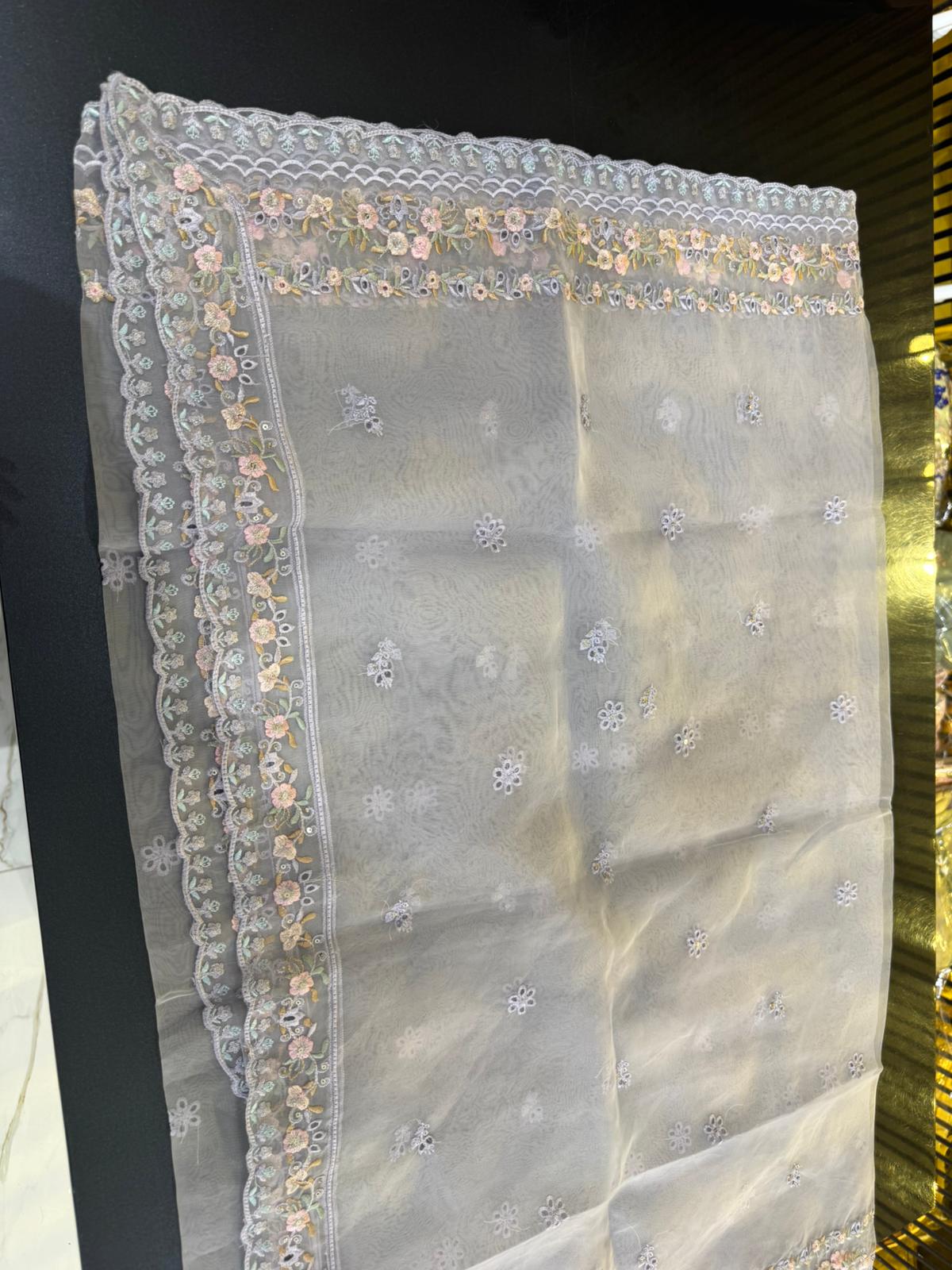 3pc maxi with embroided dupatta