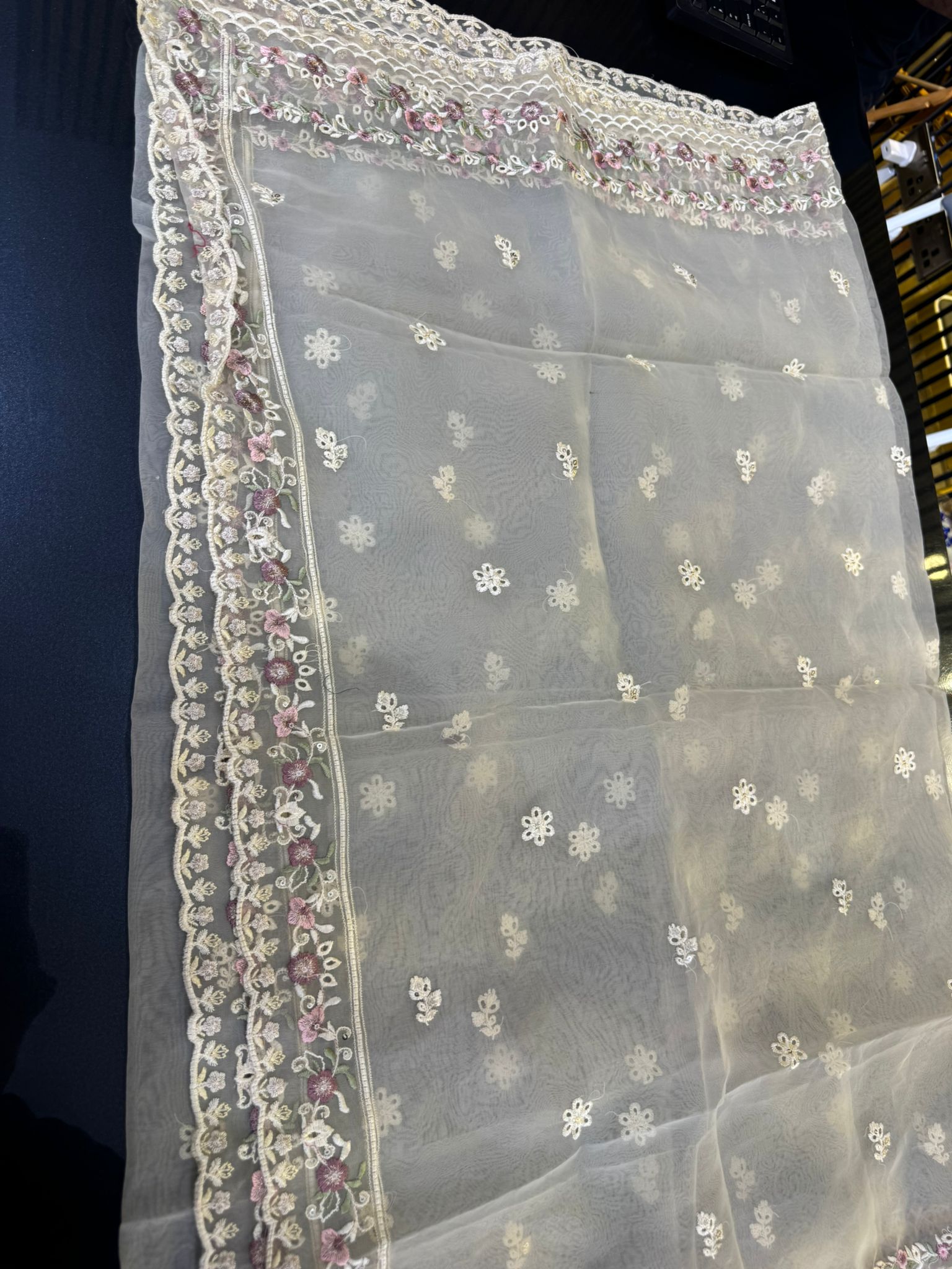 3pc maxi with embroided dupatta