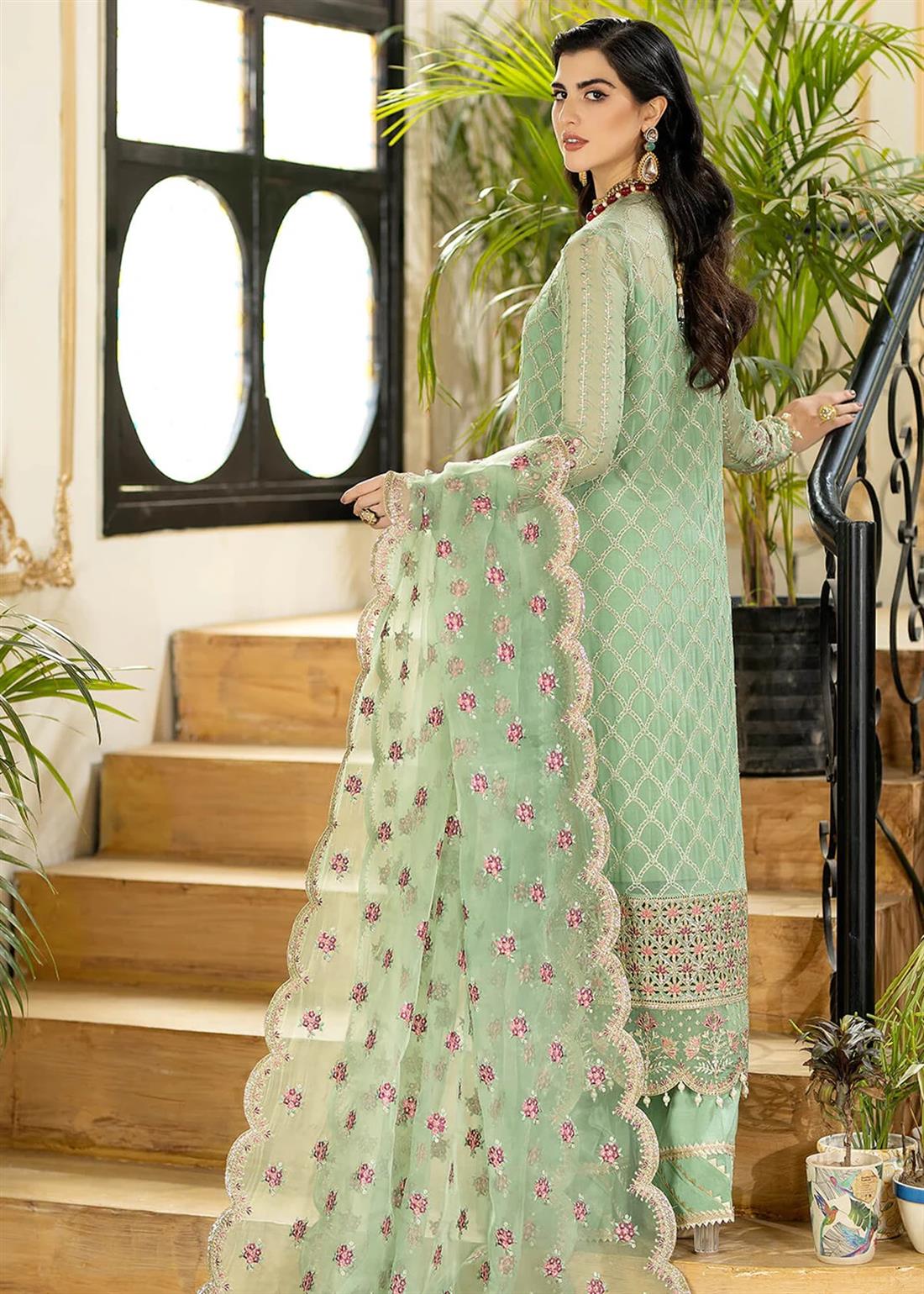 Jhalak by Imrozia Premium Embroidered Chiffon 3Pc Suit stitched