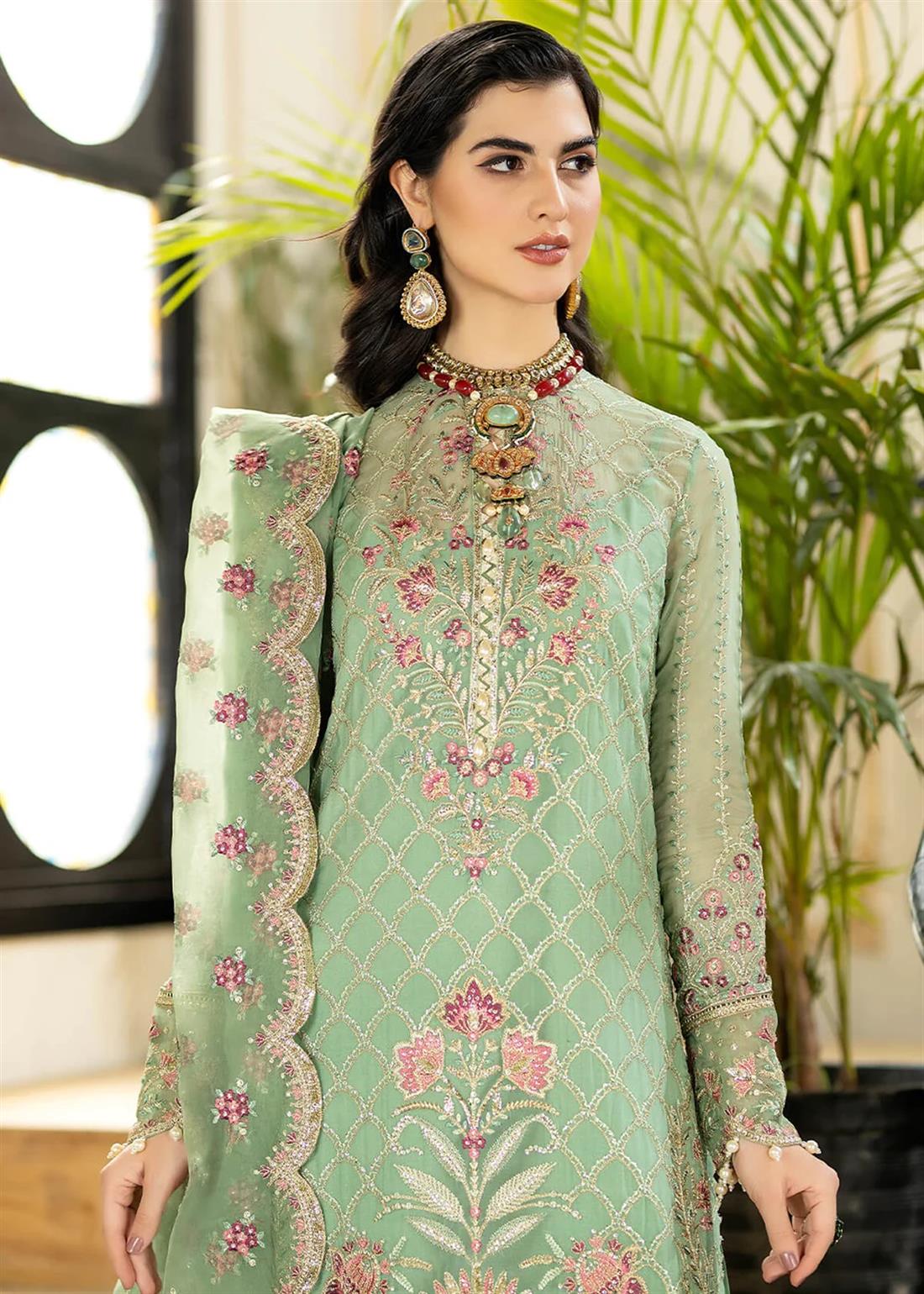 Jhalak by Imrozia Premium Embroidered Chiffon 3Pc Suit stitched