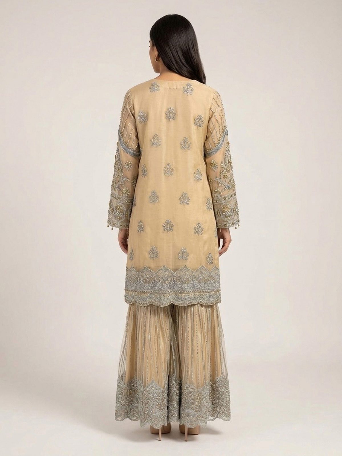 3pc dress with embroided dupatta and trouser