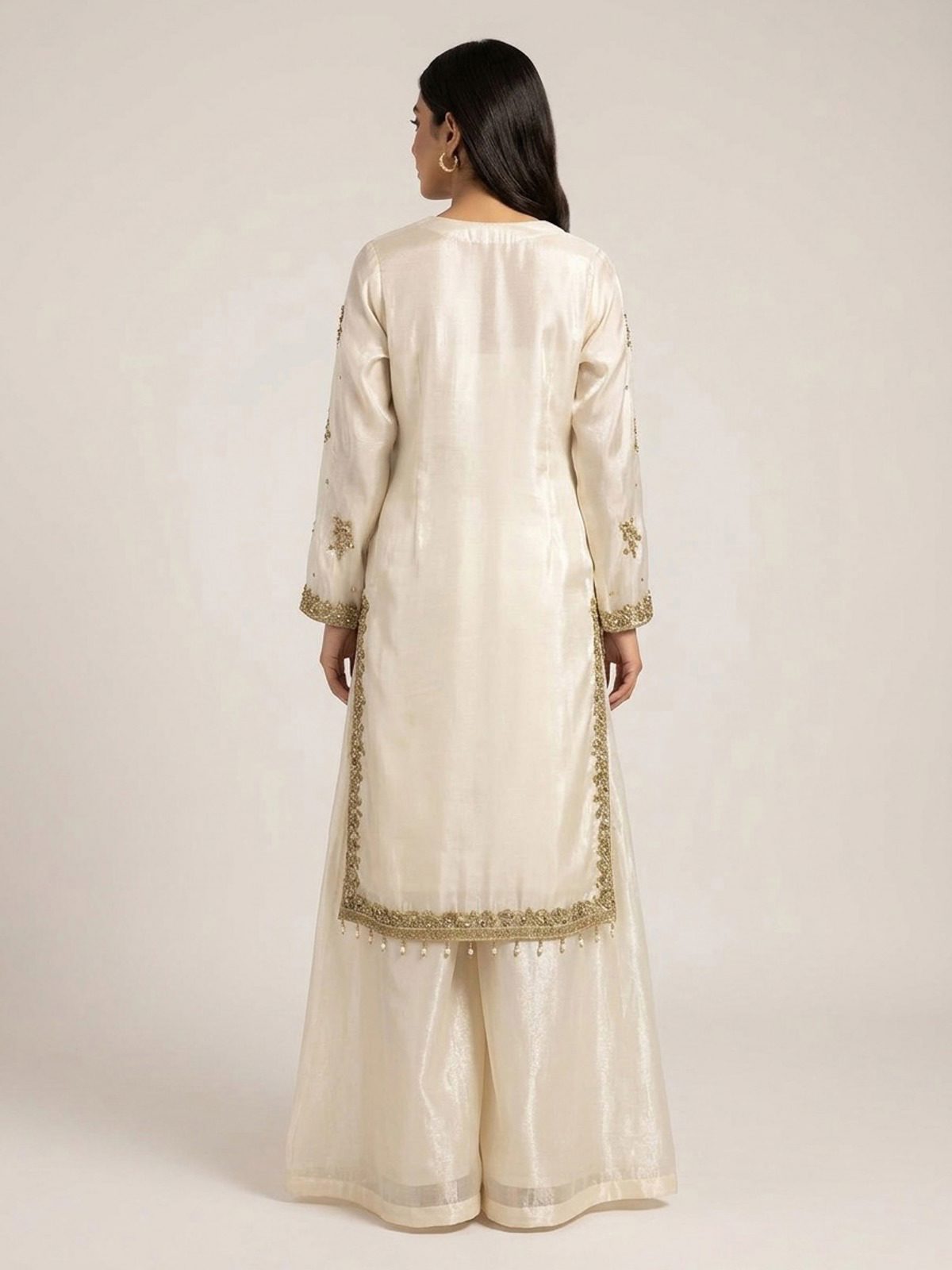 3pc dress with embroided dupatta and plazo