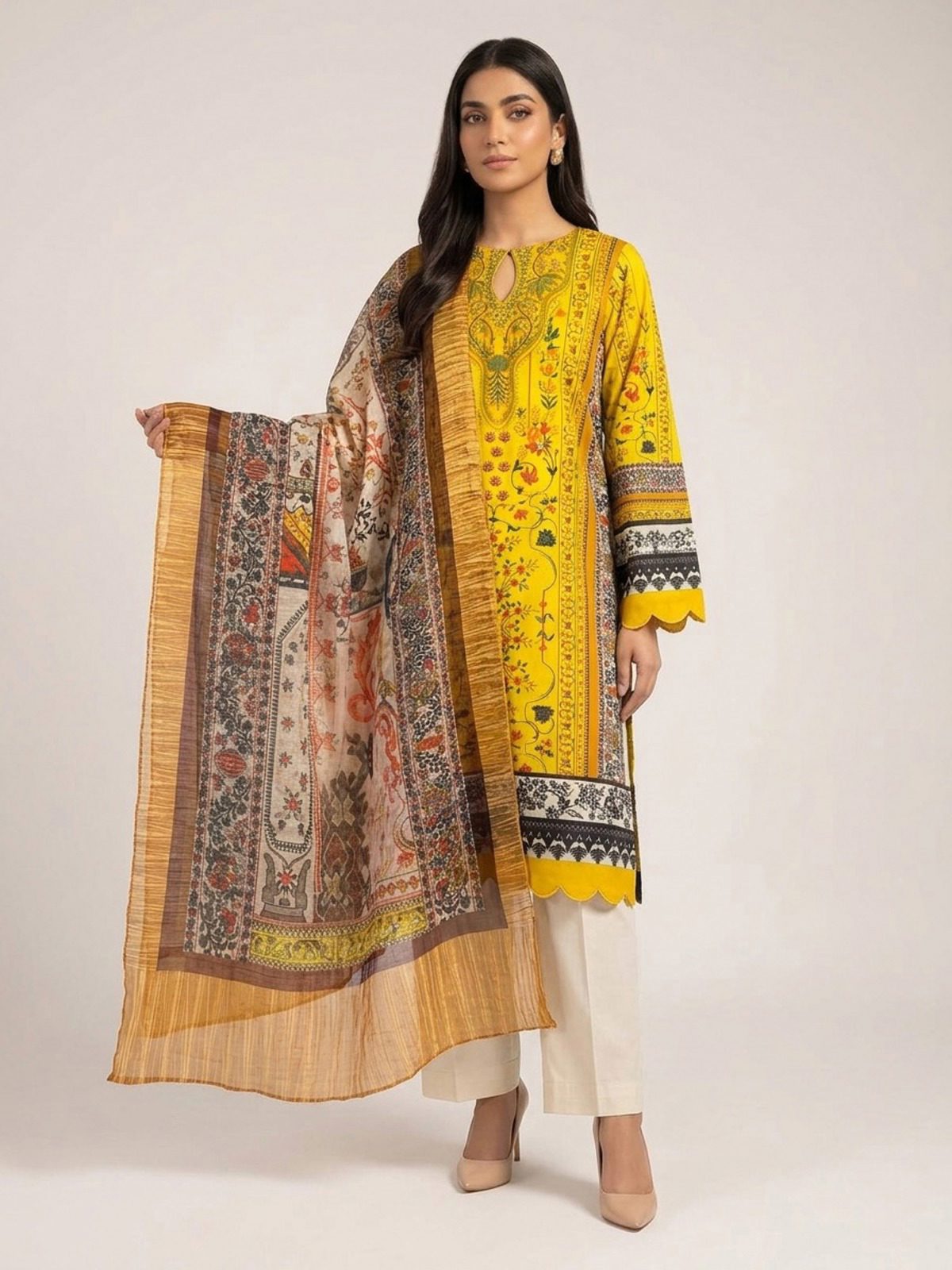 3pc dress with dupatta and trouser