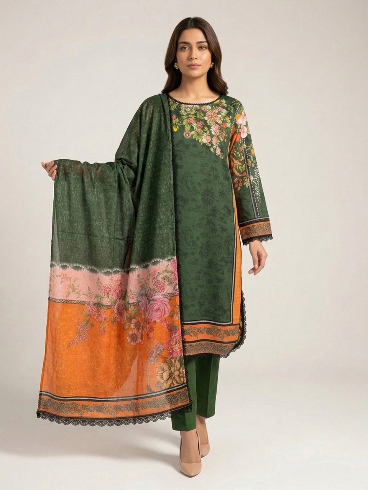 3pc dress with dupatta and trouser