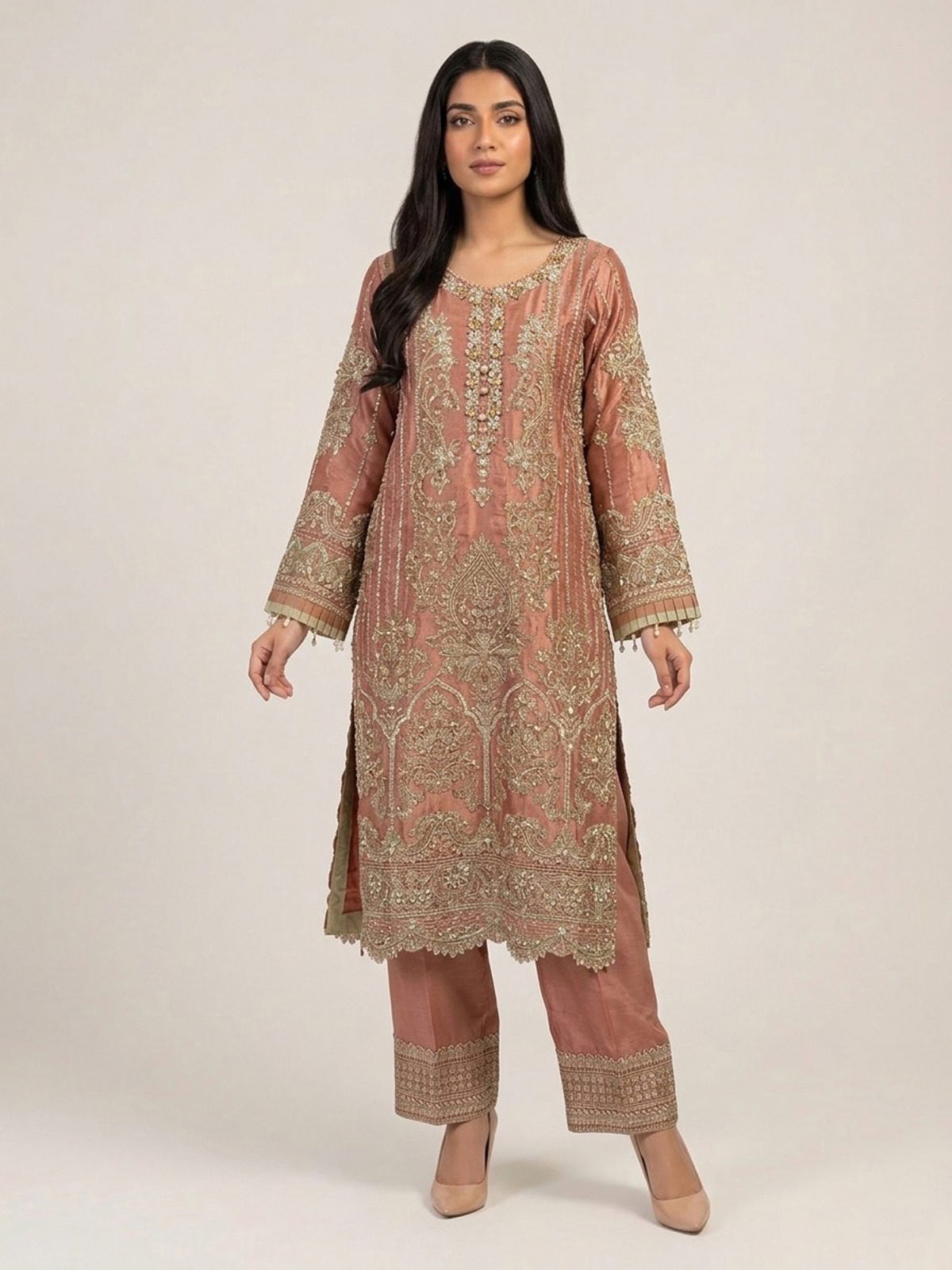 3pc premium embroidery dress with dupatta and plazo