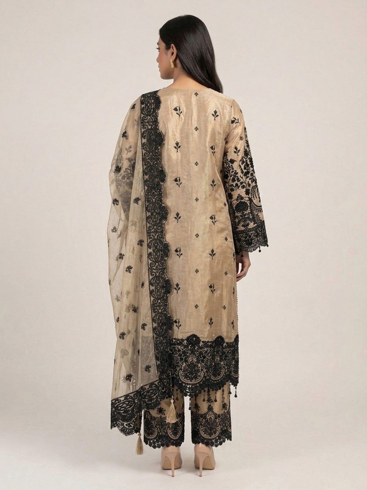 3pc premium embroidery dress with dupatta and plazo