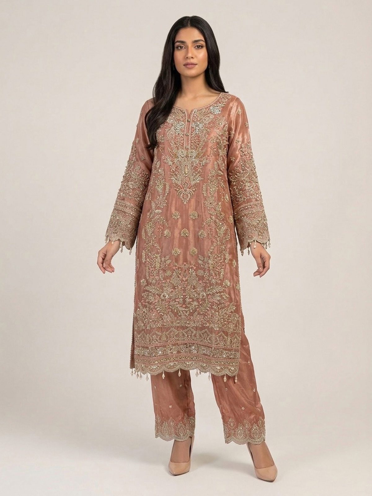 3pc premium embroidery dress with dupatta and plazo