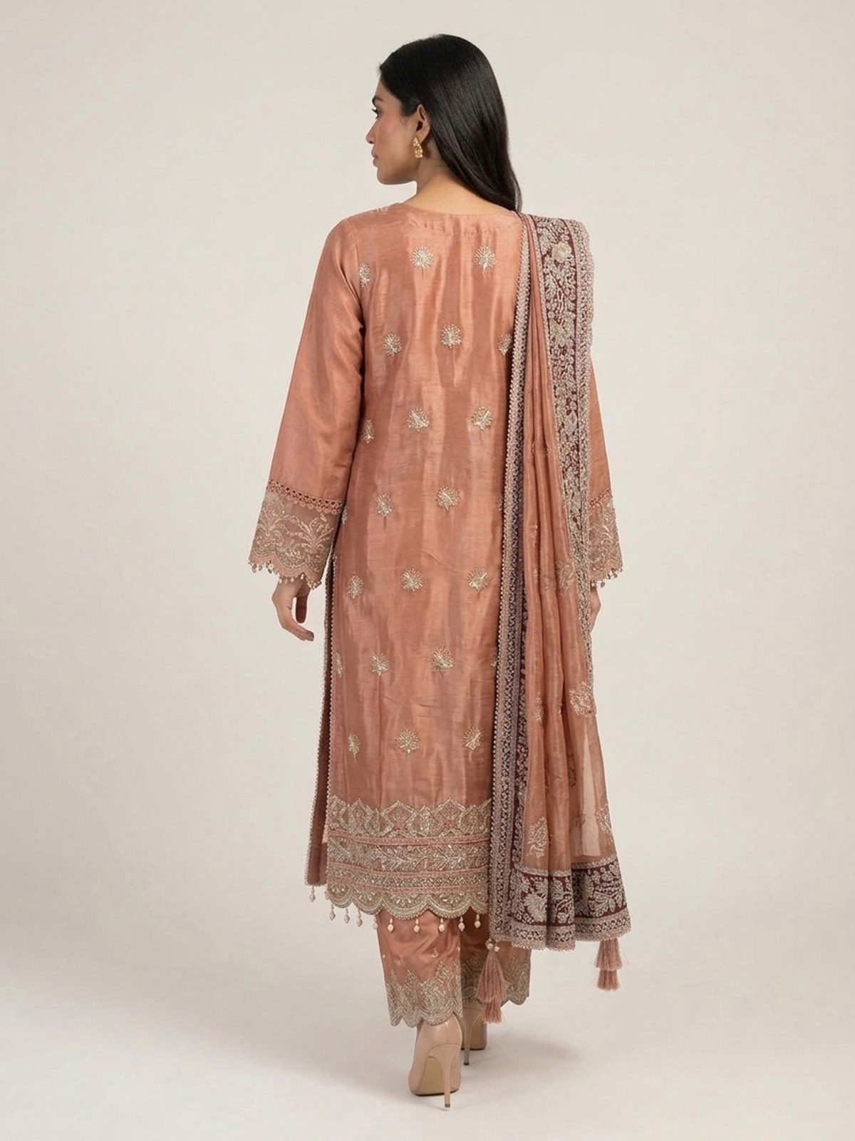 3pc premium embroidery dress with dupatta and plazo