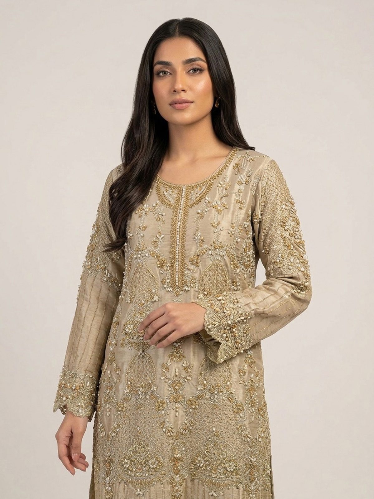 3pc premium embroidery dress with embroided dupatta and plazo