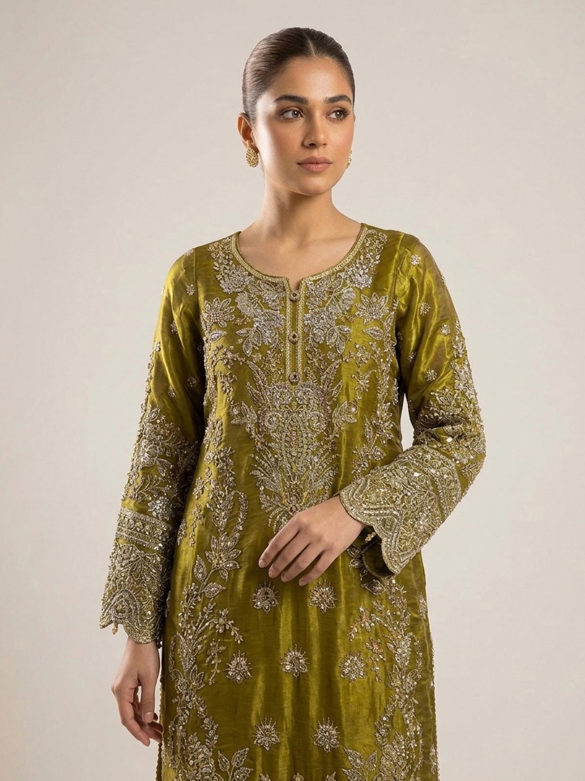 3pc premium embroidery dress with embroided dupatta and plazo