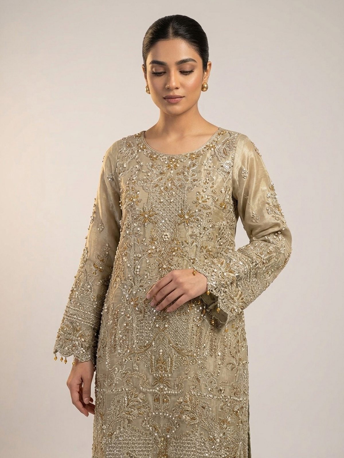 3pc premium embroidery dress with embroided dupatta and plazo