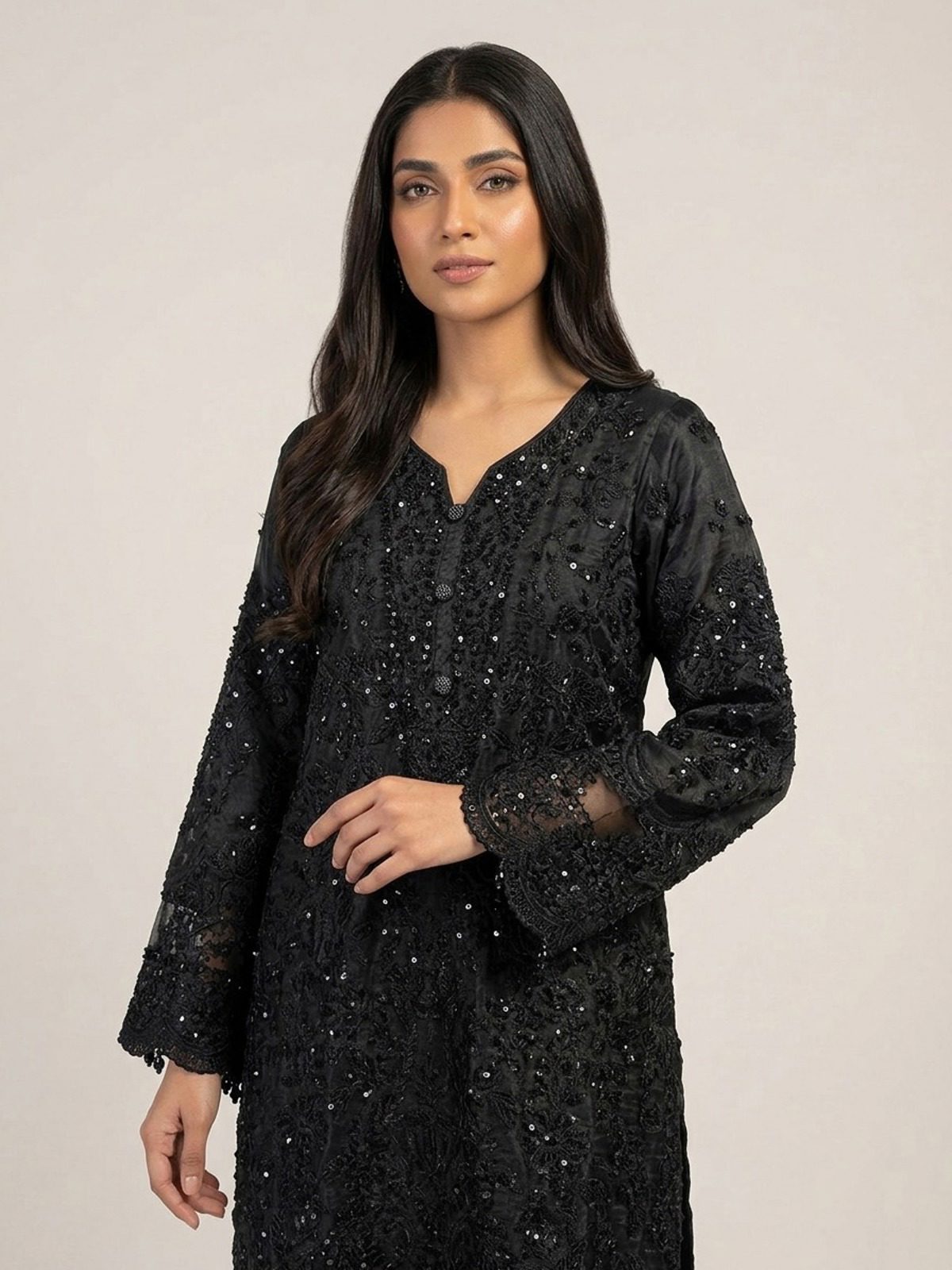 3pc premium embroidery dress with embroided dupatta and plazo