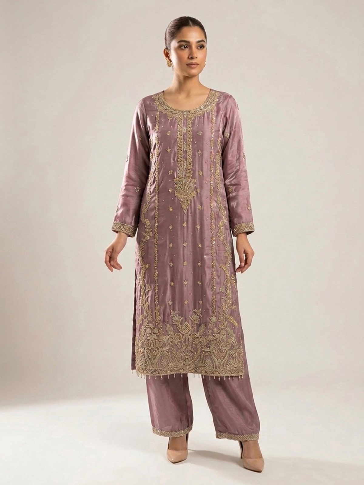 3pc premium embroidery dress with embroided dupatta and plazo