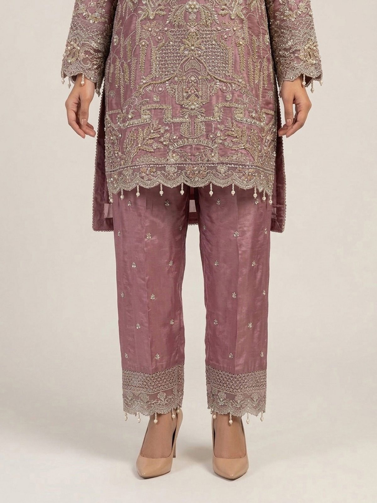3pc premium embroidery dress with embroided dupatta and plazo