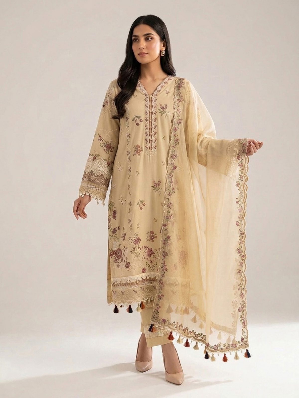 3pc dress with dupatta and trouser