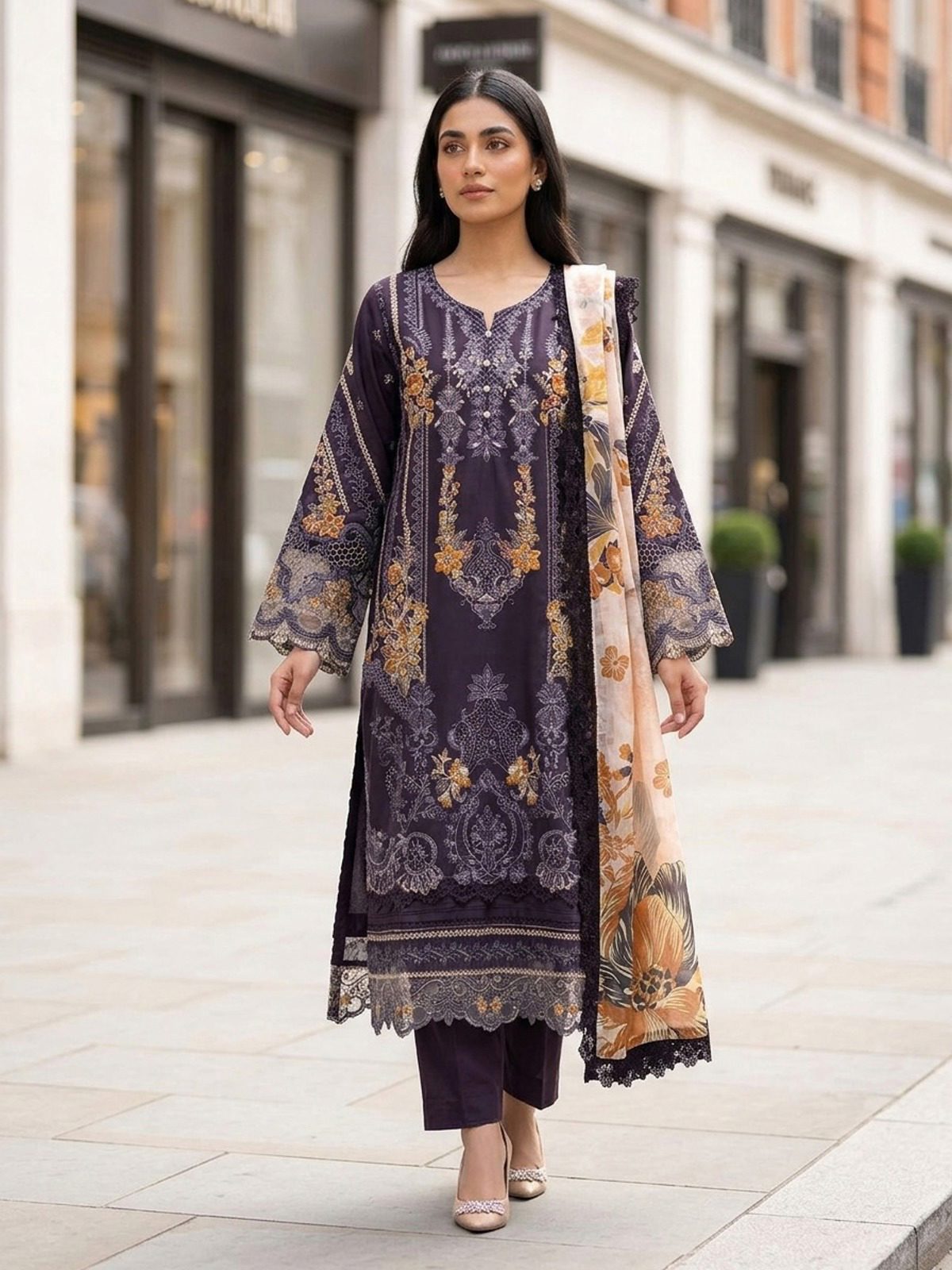 3pc dress with dupatta and trouser