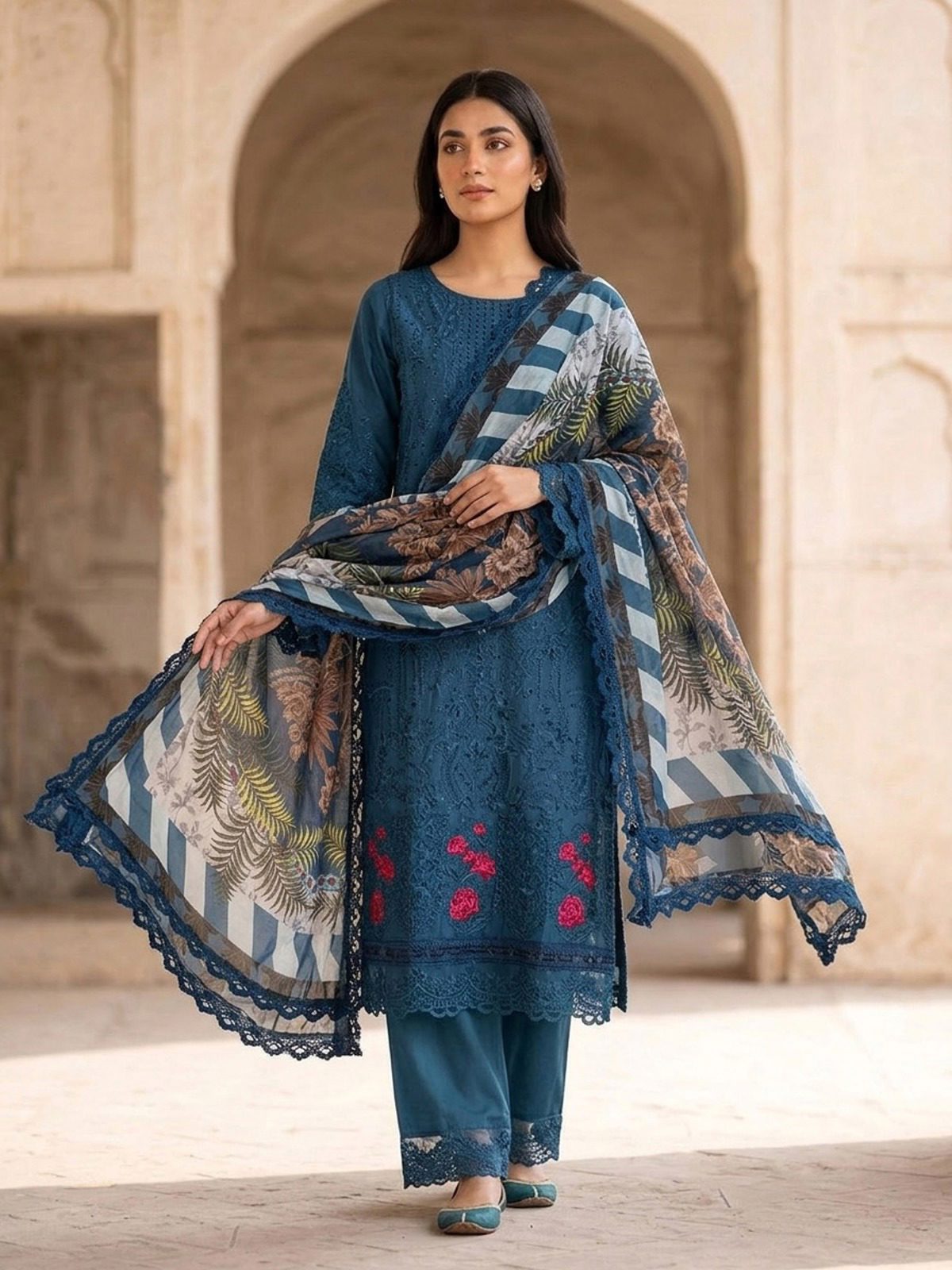3pc dress with dupatta and trouser