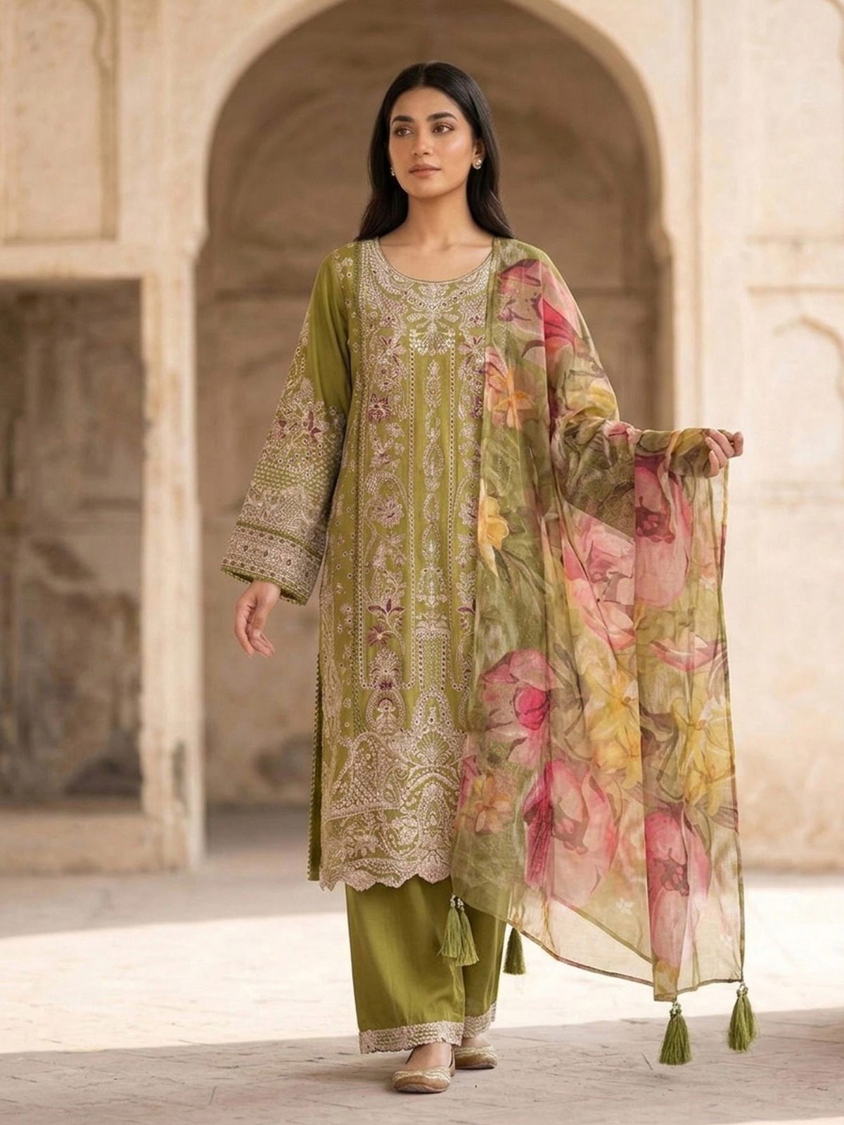 3pc dress with dupatta and trouser