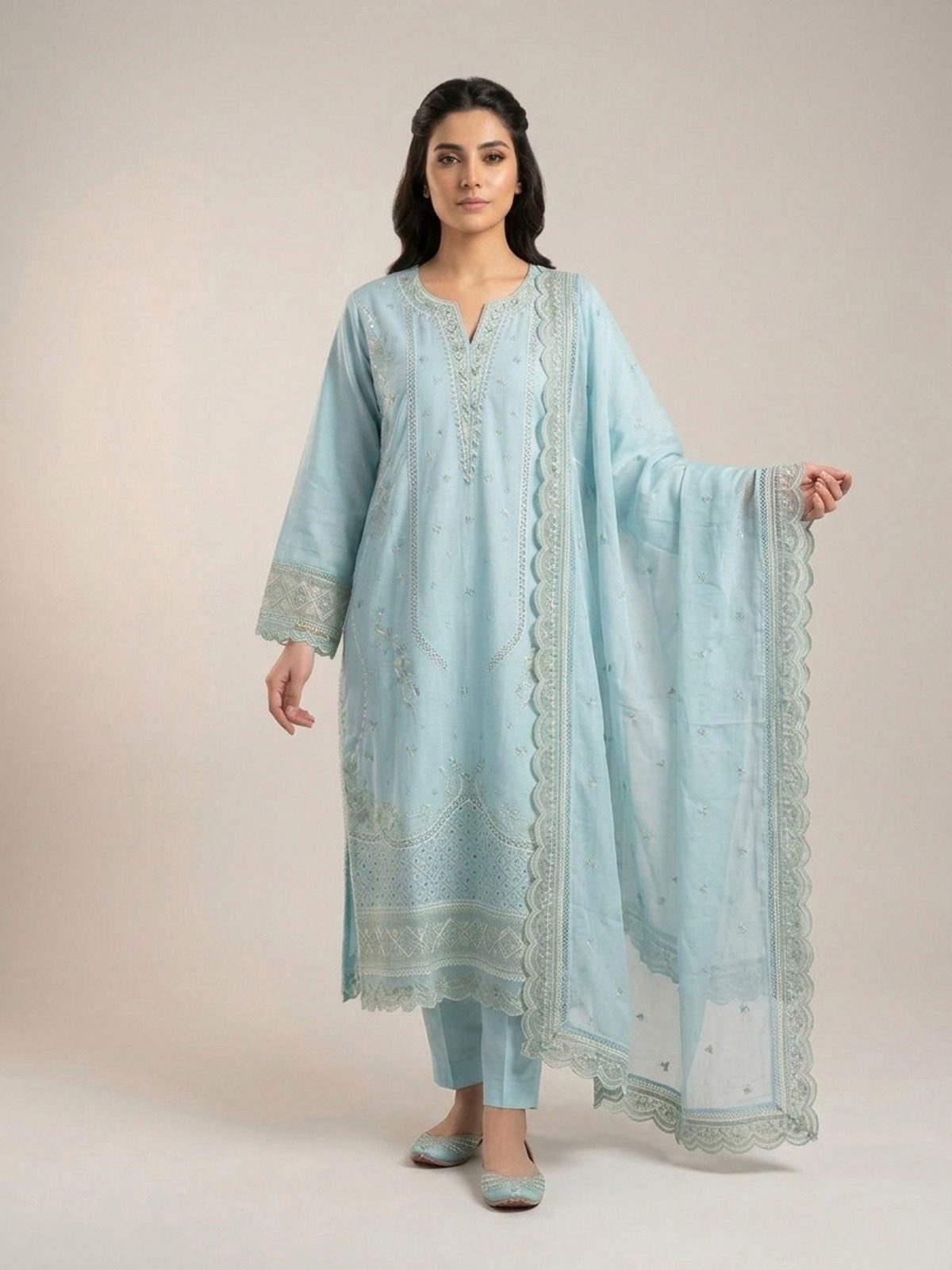 3pc dress with dupatta and trouser