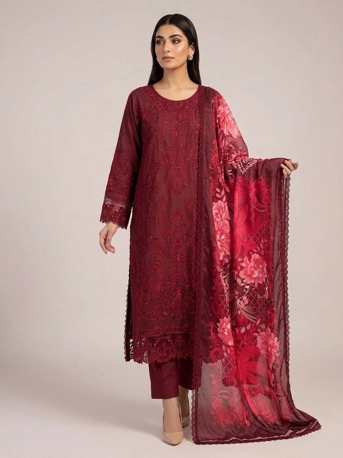 3pc dress with dupatta and trouser