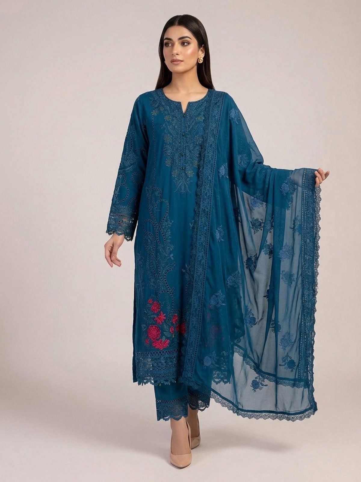 3pc dress with dupatta and trouser