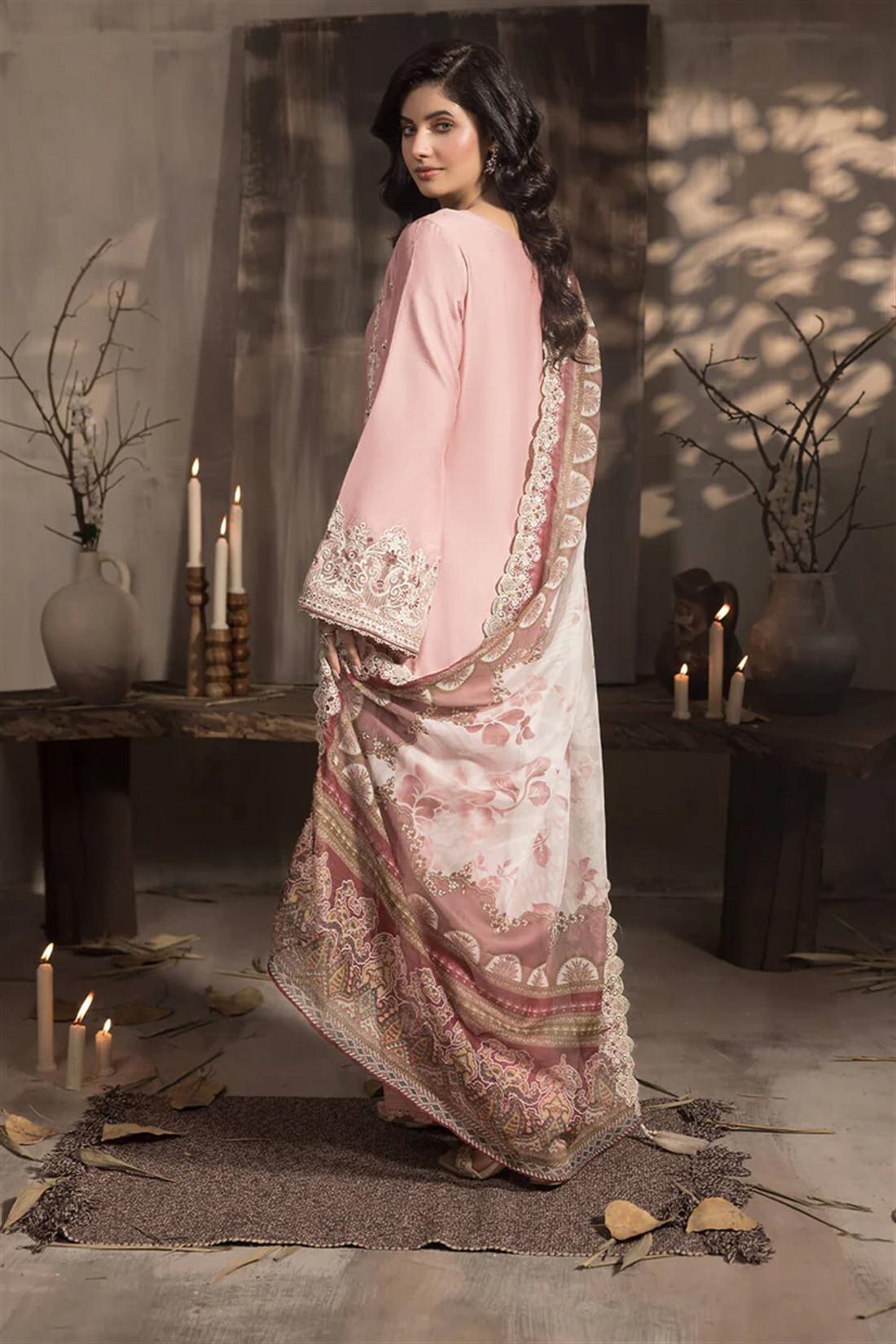 3PC Embroidered Viscose Stitched Suit