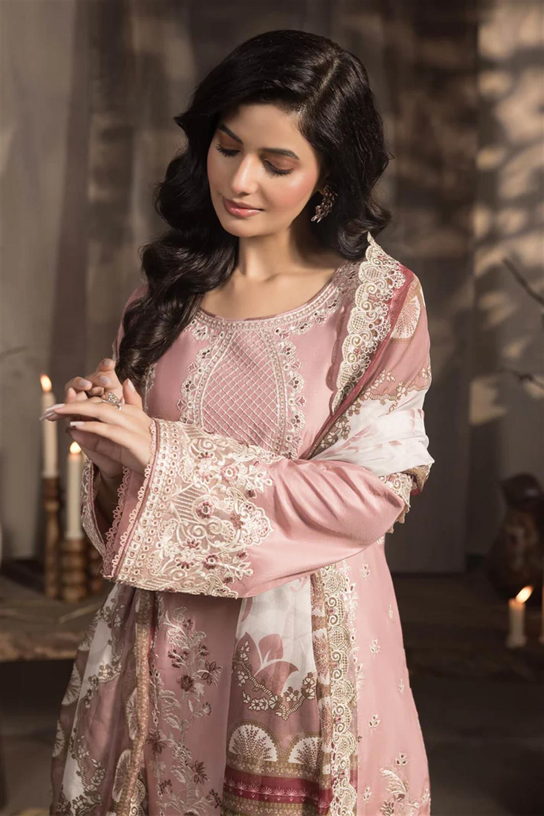 3PC Embroidered Viscose Stitched Suit