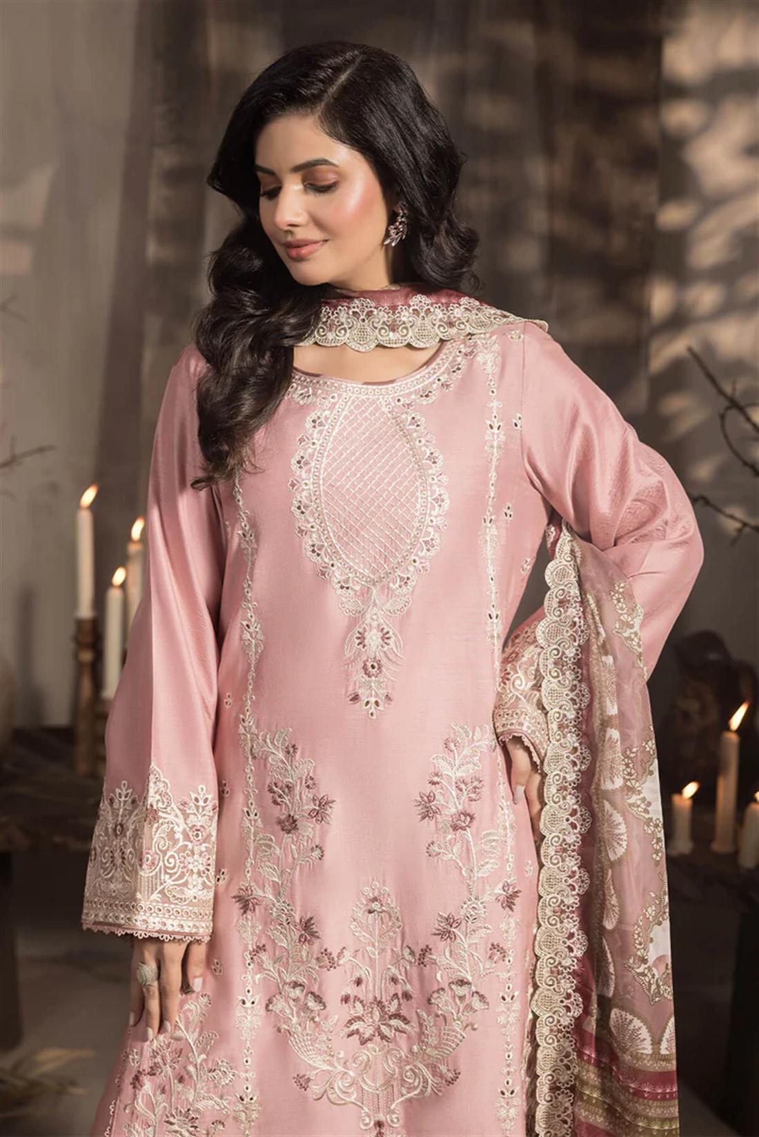 3PC Embroidered Viscose Stitched Suit