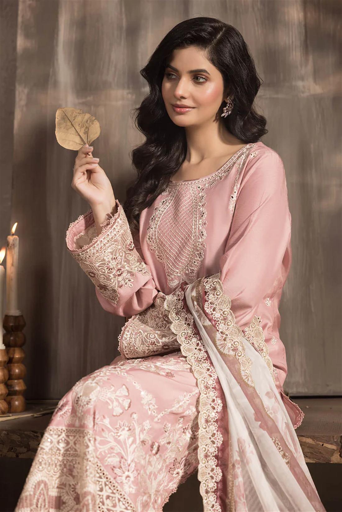 3PC Embroidered Viscose Stitched Suit