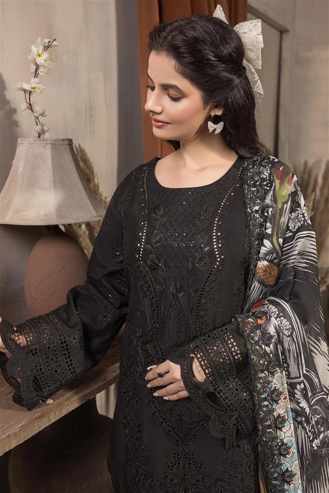 3PC Embroidered Viscose Stitched Suit