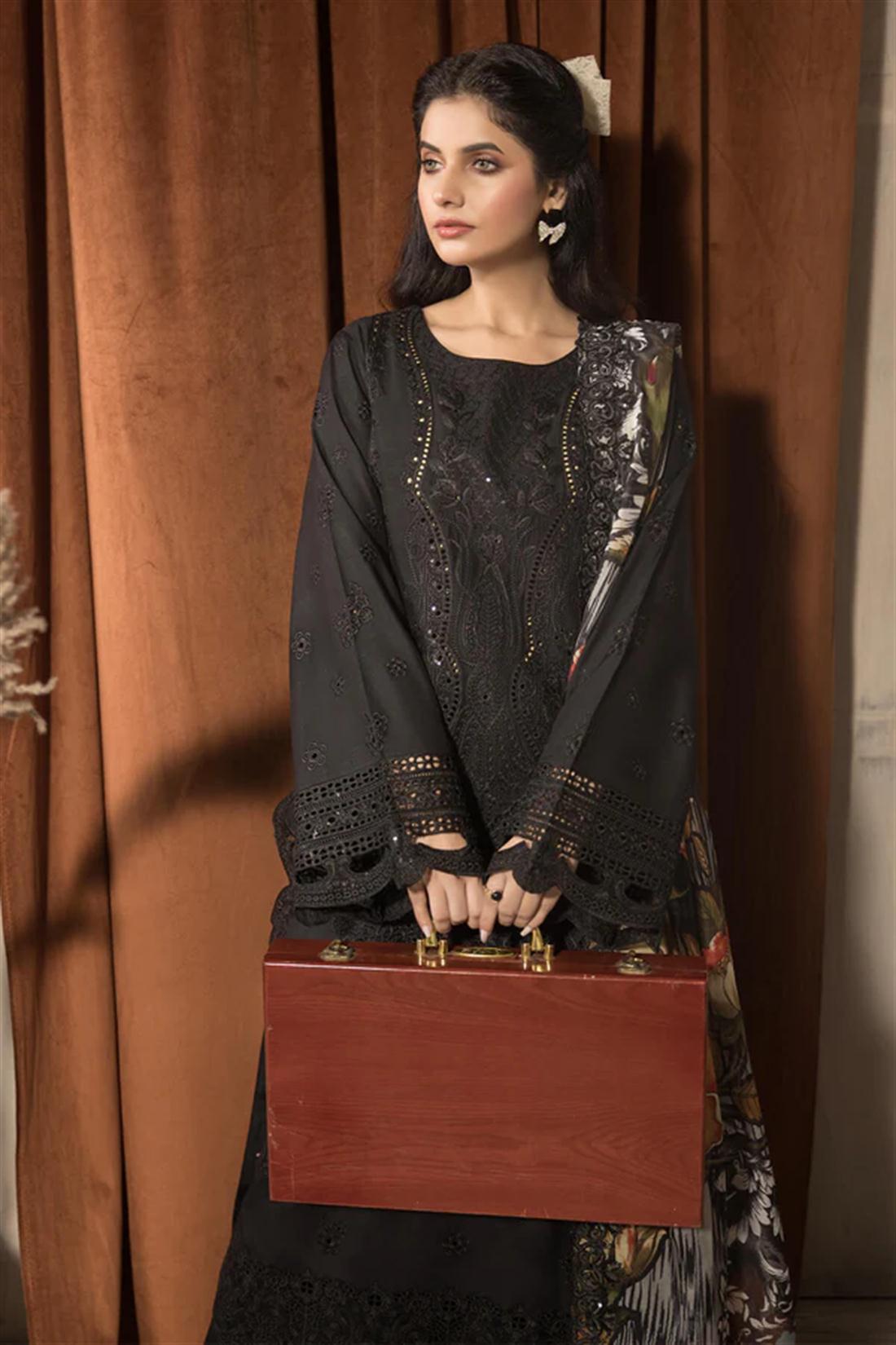 3PC Embroidered Viscose Stitched Suit