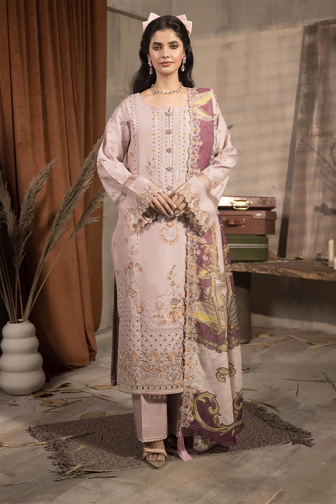 3PC Embroidered Viscose Stitched Suit