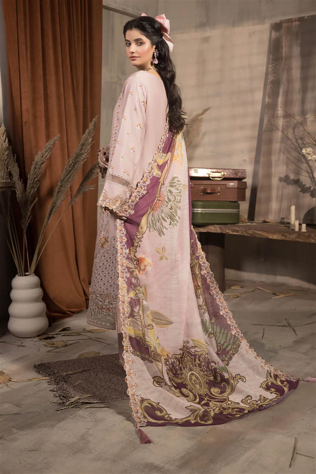 3PC Embroidered Viscose Stitched Suit