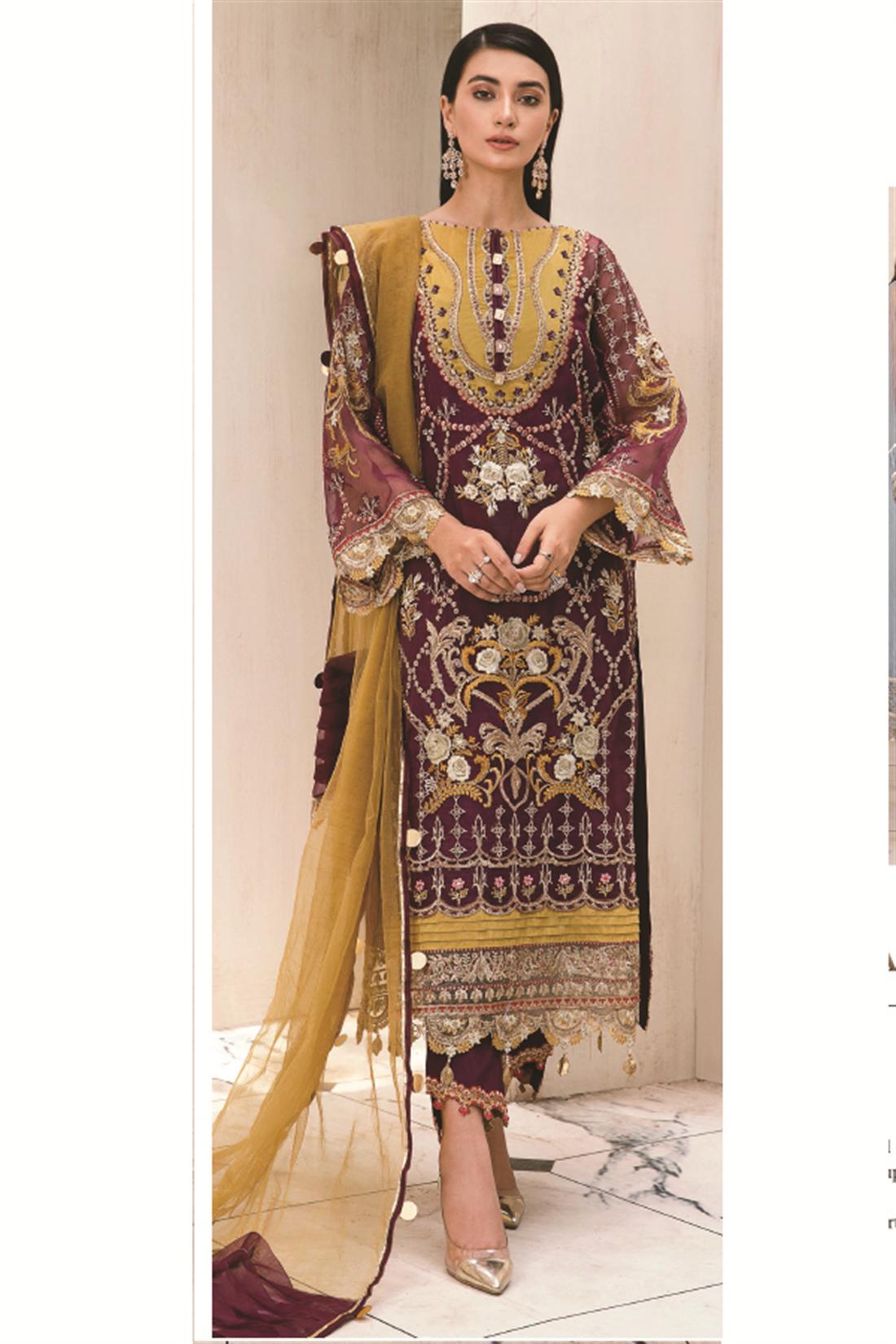Agha Noor Pakistani Party Wear In Plum Color
