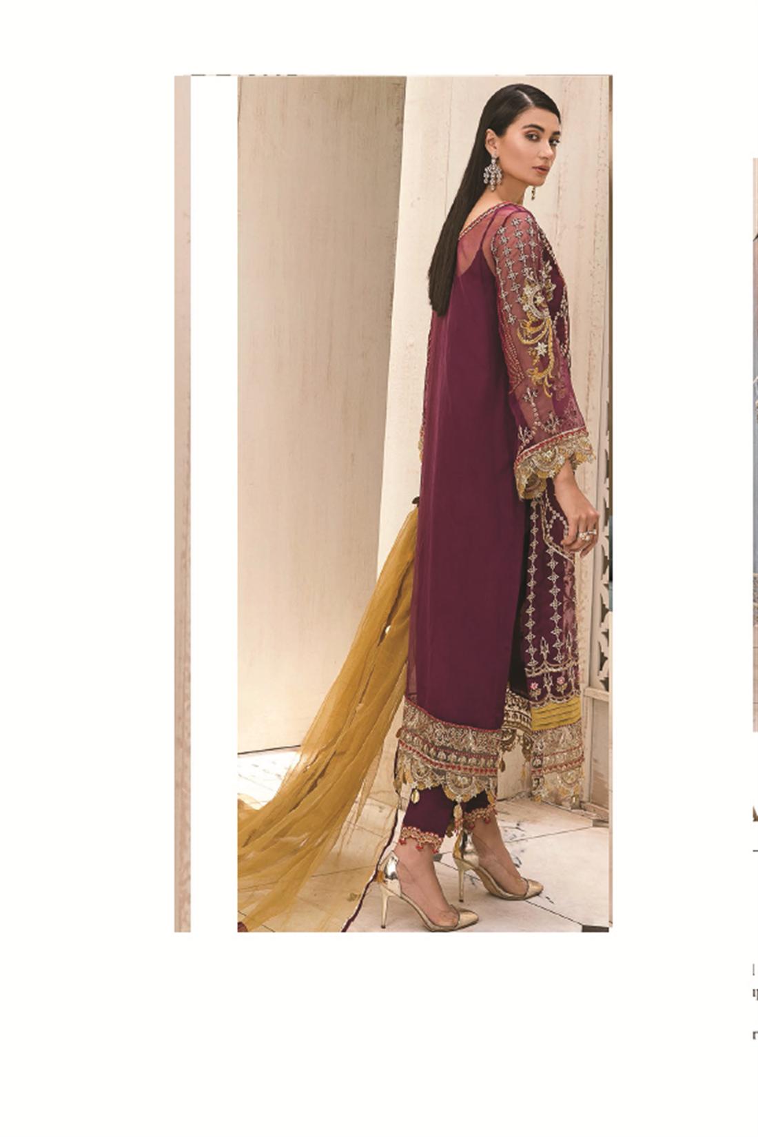 Agha Noor Pakistani Party Wear In Plum Color