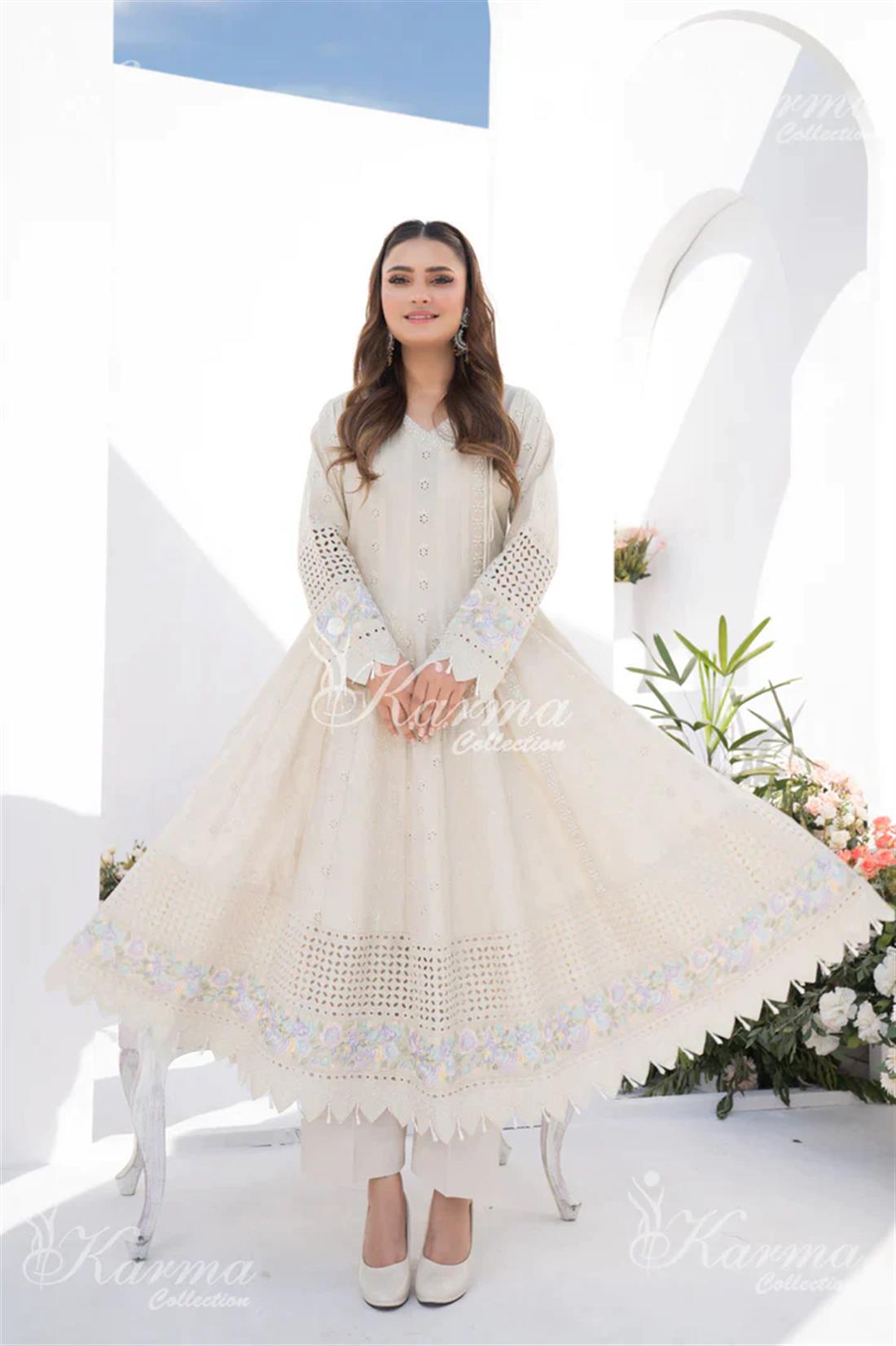 Pakistani Designer Karma 3 piece stitched women suit