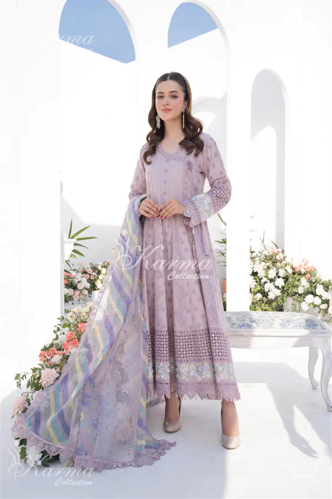 Pakistani Designer Karma 3 piece stitched women suit