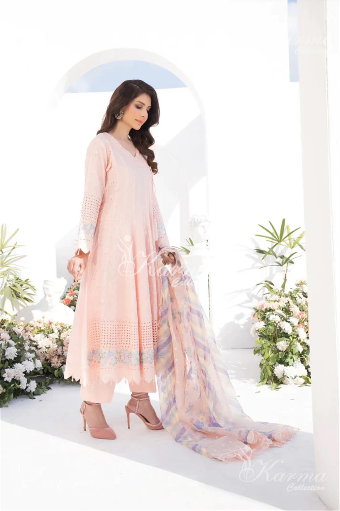 Pakistani Designer Karma 3 piece stitched women suit