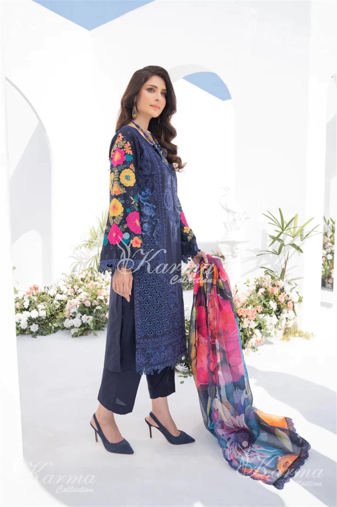 Pakistani Designer Karma 3 piece stitched women suit