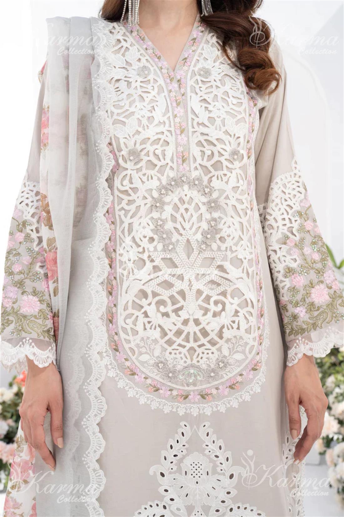 Pakistani Designer Karma 3 piece stitched women suit