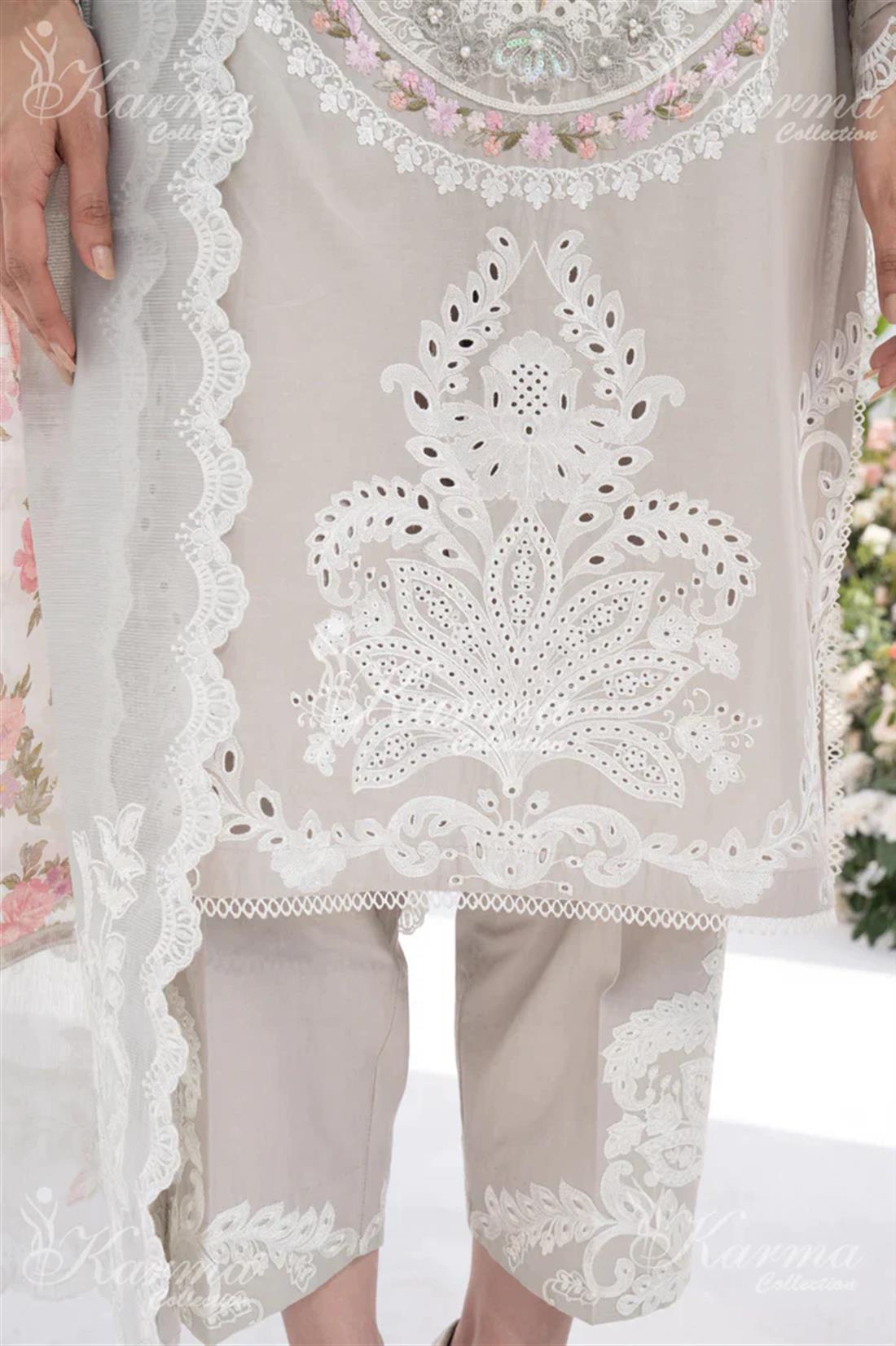 Pakistani Designer Karma 3 piece stitched women suit